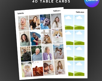 Plantilla editable de lotería mexicana, tablero fotográfico personalizado (descarga digital)