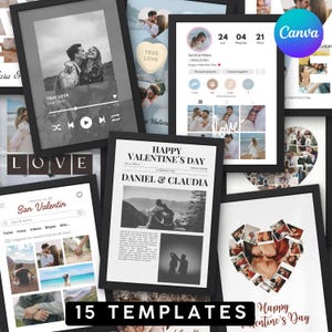 Colagem de fotos personalizada para casais, moldura de amor personalizada, download digital para presente de aniversário, casamento ou noivado