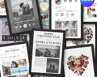 Custom Couples Photo Collage, Love Story Frame (Digital Download)