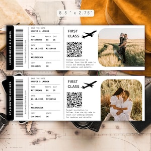Plane Ticket Save the Date , Boarding Pass Save the Date, Pilot Aviation Save the Date, Photo Arch, Travel Save the Date Destination Wedding