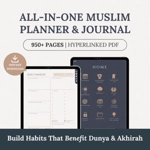 Islamic Digital Planner GoodNotes PDF | 950+ Page Muslim Planner & Journal | Quran Salah Tracker, Habit Finance