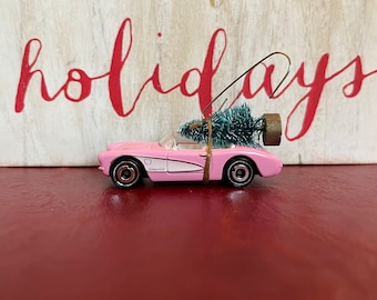 56 Barbie Corvette Convertible Carrying Christmas Tree Ornament