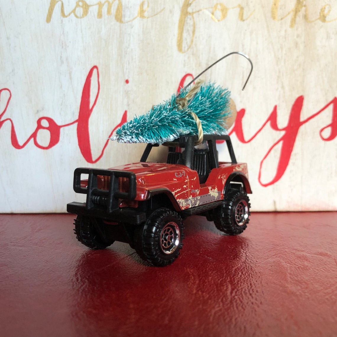 Jeep 4x4 Carrying Christmas Tree Ornament Etsy
