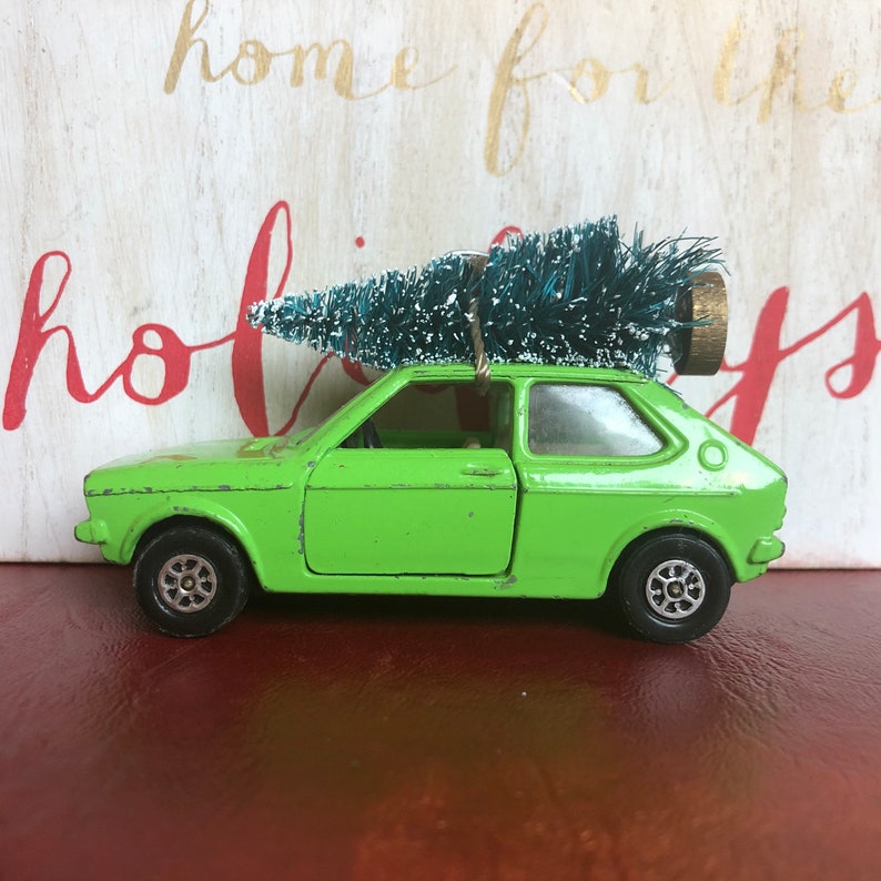 Vintage VW Polo Carrying Christmas Tree Ornament