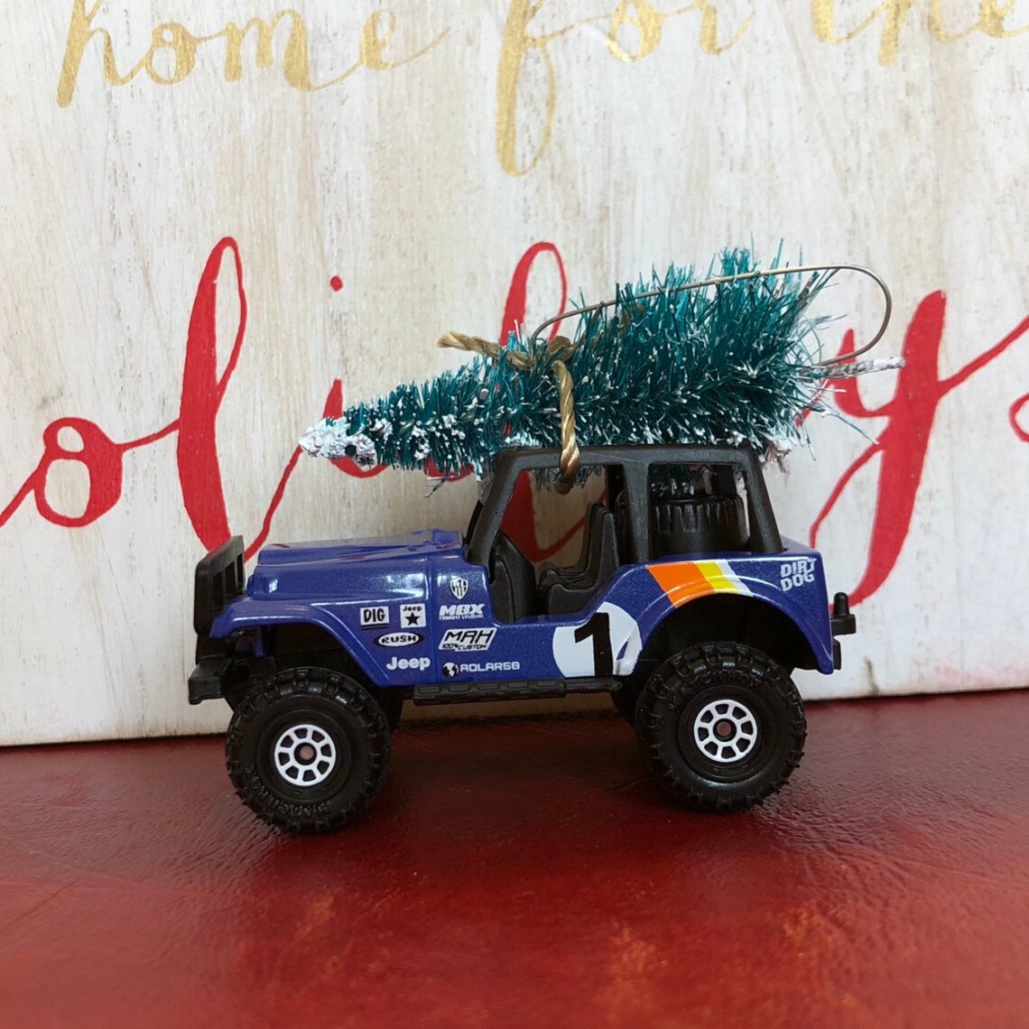 Jeep 4x4 Carrying Christmas Tree Ornament Etsy