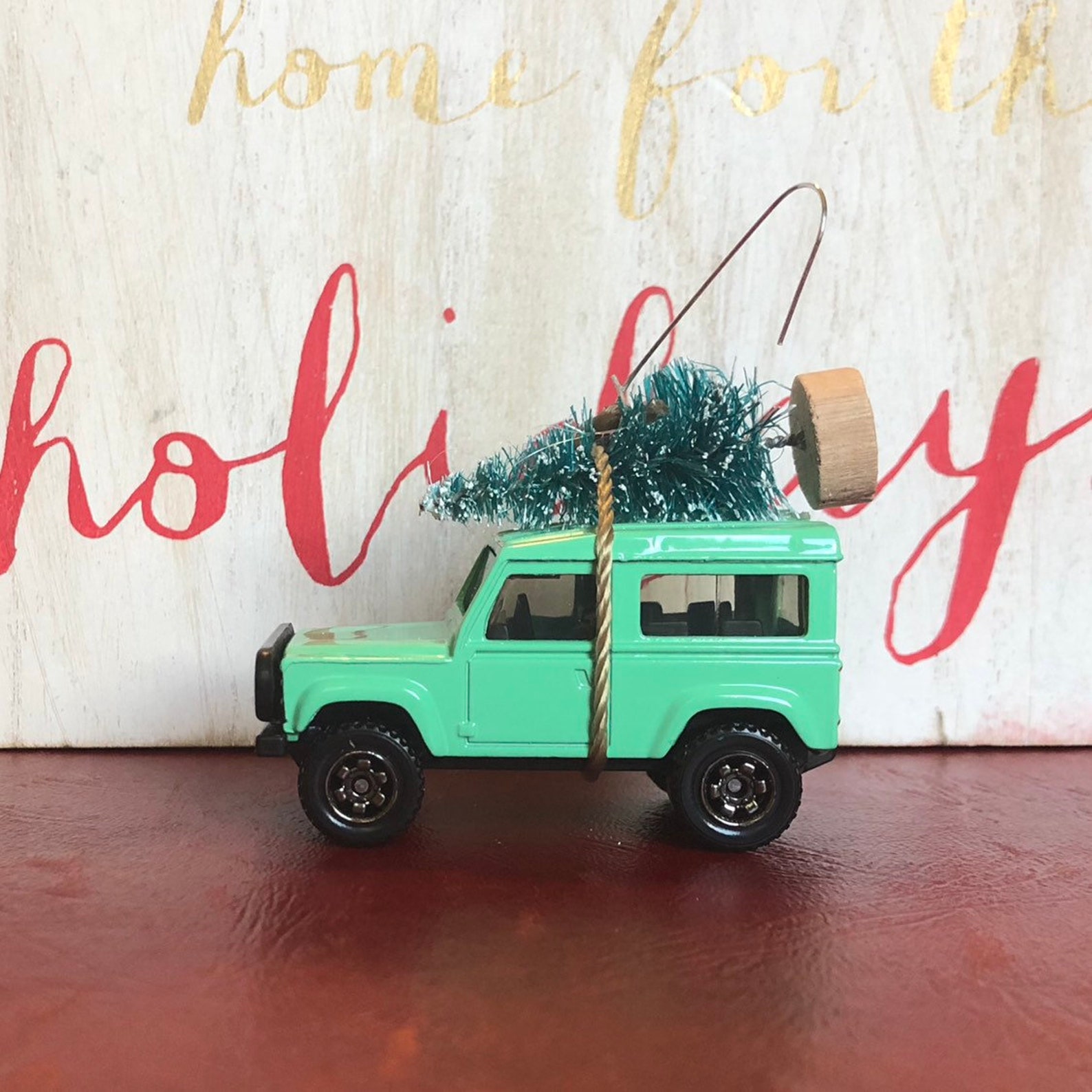 Land Rover Carrying Christmas Tree Ornament Etsy