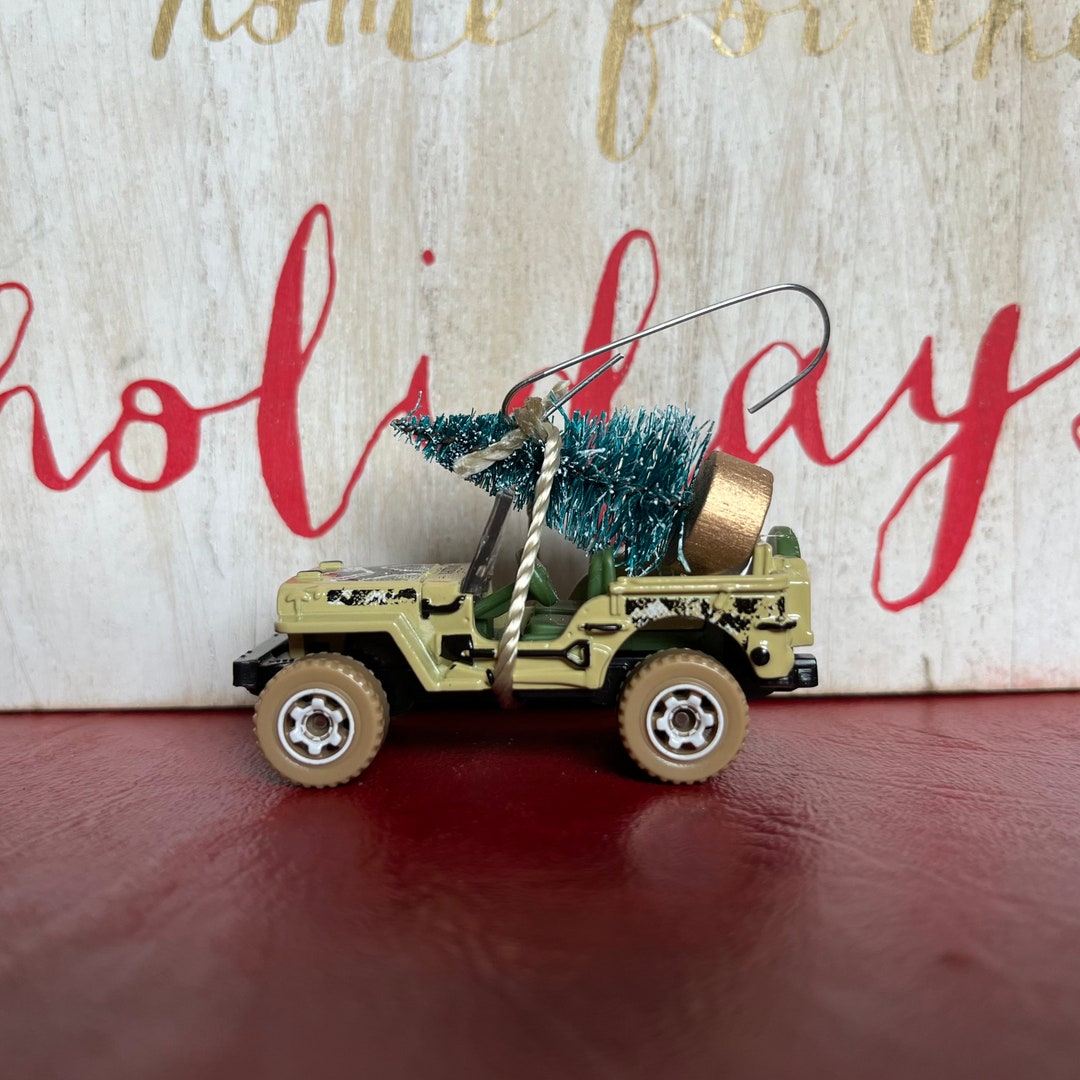 1948 Willys Jeep Carrying Christmas Tree Ornament Etsy