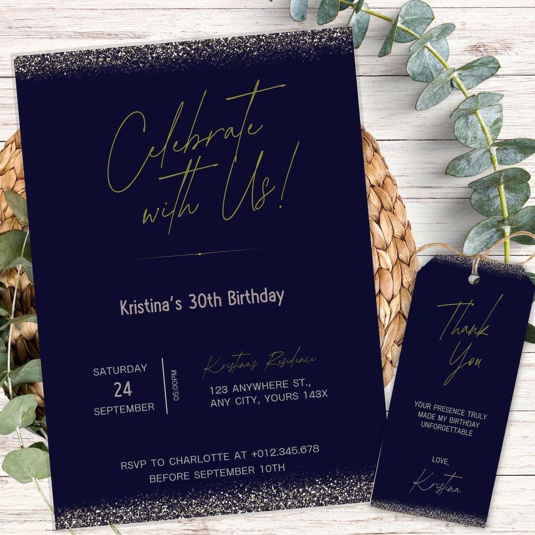 Minimalist Birthday Invitation Card Elegant Simply Party Invite ...