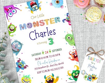 Editable Monster Birthday Invitation Template Monster Birthday Invitation Monster University Monster Invitation Card Little Boo PXHIM06