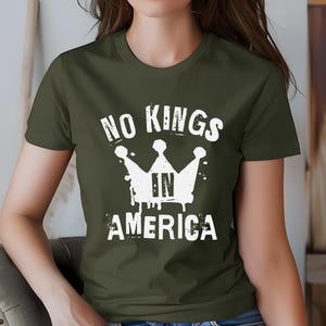 Political Resistance Tee, Democracy Has No Kings Shirt, Anti Trump Liberal Shirt for Her, Patriotic Protest 4th of July Shirt Gift