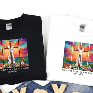 He is Not Here, He Has Risen Sweatshirt, Christian Faith Tee, Jesus Easter Sweatshirt, Easter Christian Gift, Jesus Tee