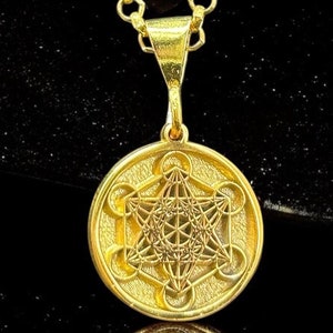 Metatron Necklace, Silver Metatron Cube Pendant, Archangel Charm, Religious Jewelry, Solomon Geometric Chain, Angel of Life Seal Amulet Gift
