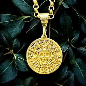 Gold Pirate Pendant - Etsy Gold Pirate Pendant - Etsy