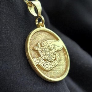 Hades and Persephone Necklace, Silver Pomegranate Pendant, Ancient Greek Chain, Birthday Charm, Mythology Coin Gifts, Medallion Men & Women