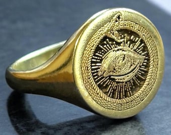 【M...i...】heres OUROBOROS SIGNET PI Ouroboros Silver Signet Ring | Catbird