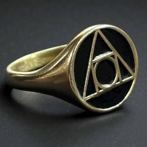 Dreieck Ring aus 925er Silber - Hermetische Siegel Ring für Männer und Frauen