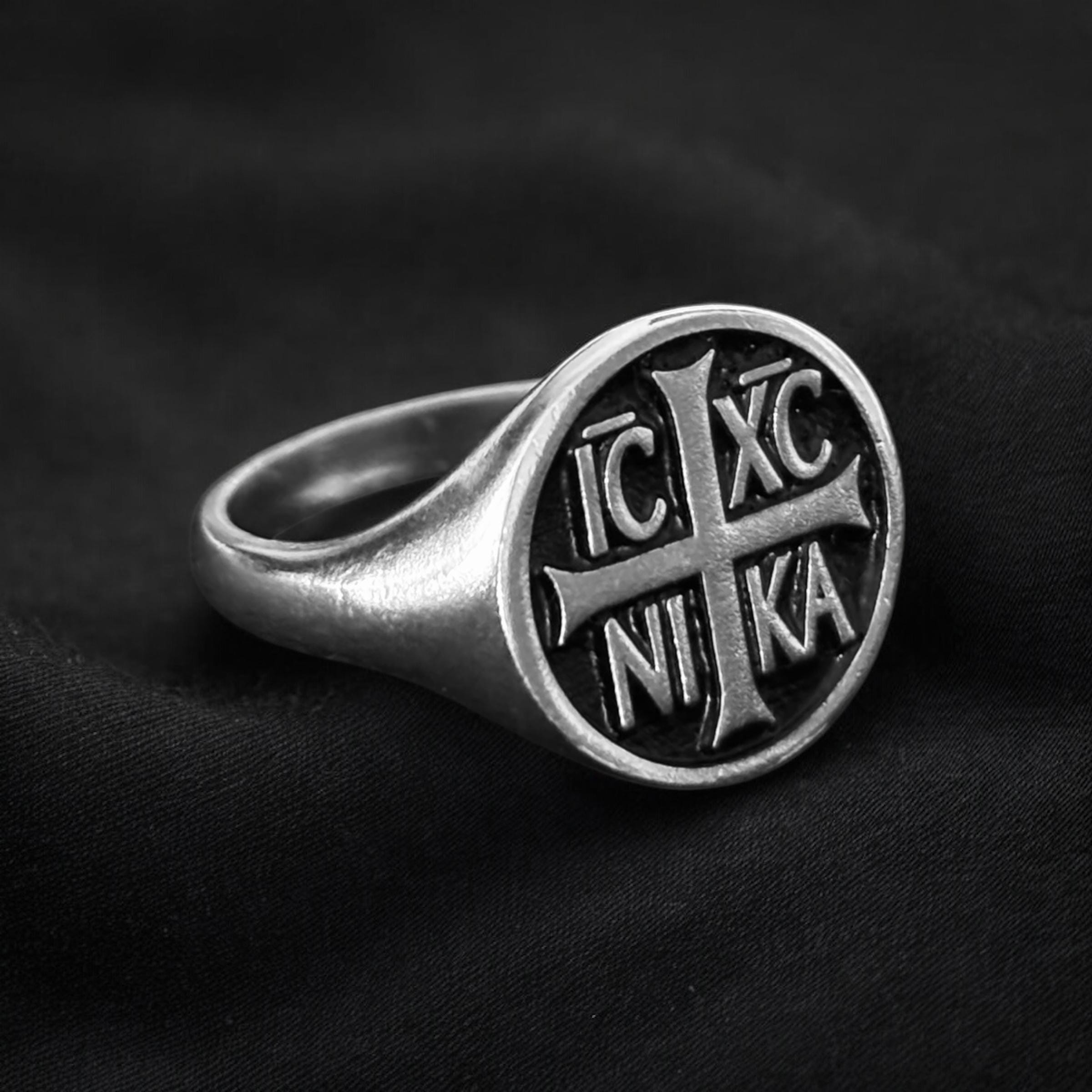 IC XC NIKA Cross Ring – Silver Orthodox Christian Signet Ring for IC XC NIKA Cross Ring – Silver Orthodox Christian Signet Ring for