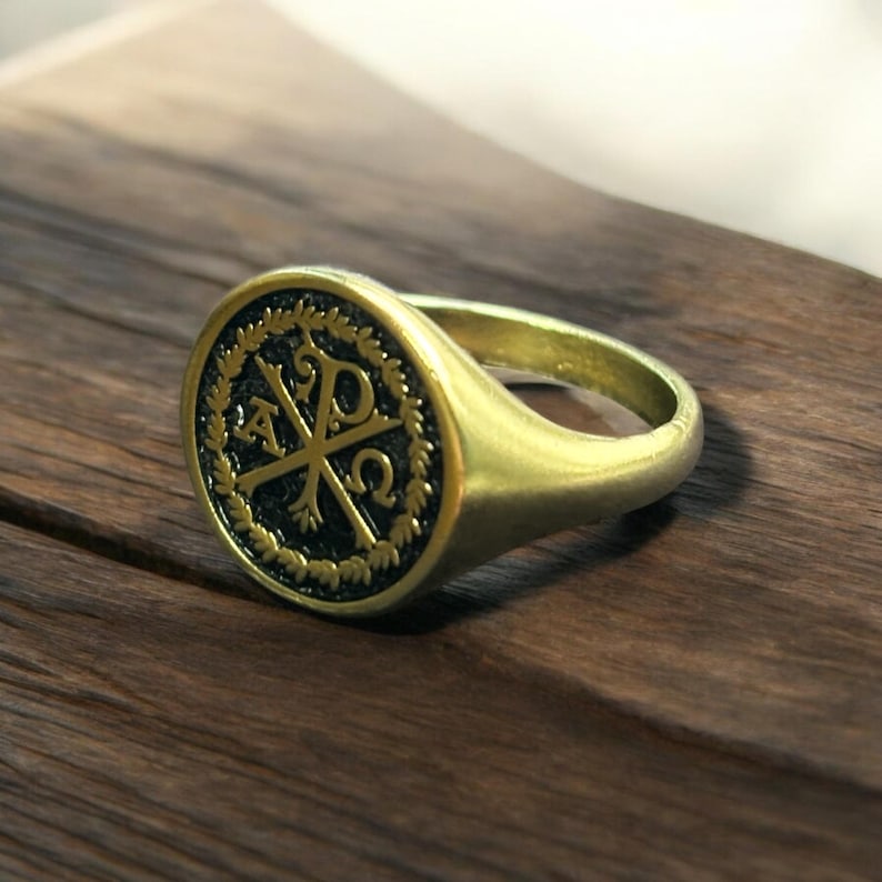 Chi Rho Cross Alpha Omega Ring, Christian Eastern Orthodox, Cross ...