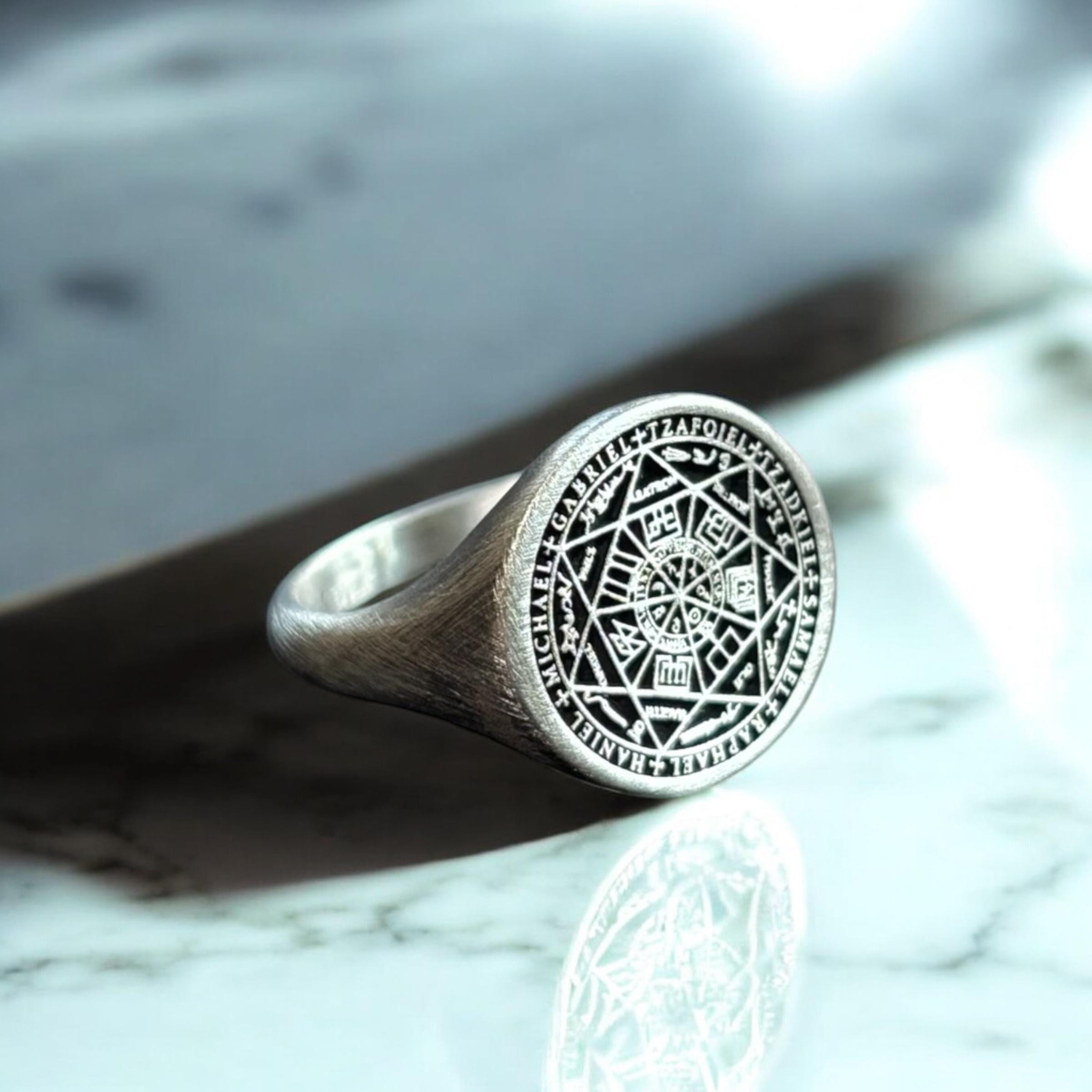 Seven Archangels Ring, Guardian Gabriel Signet Ring, Talisman Pinky ...