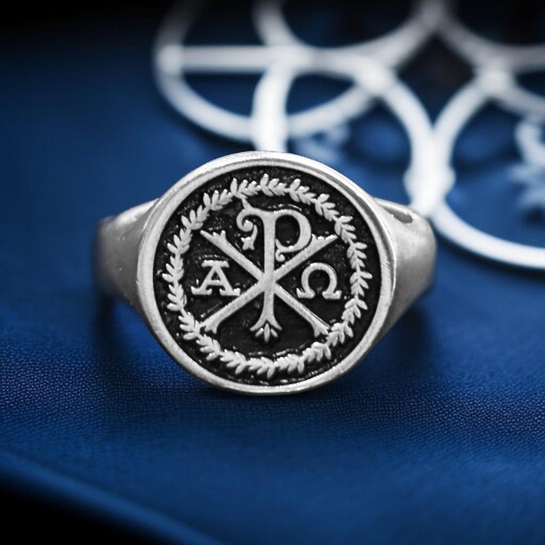 Chi Rho Cross Alpha Omega Ring, Christian Eastern Orthodox, Cross ...