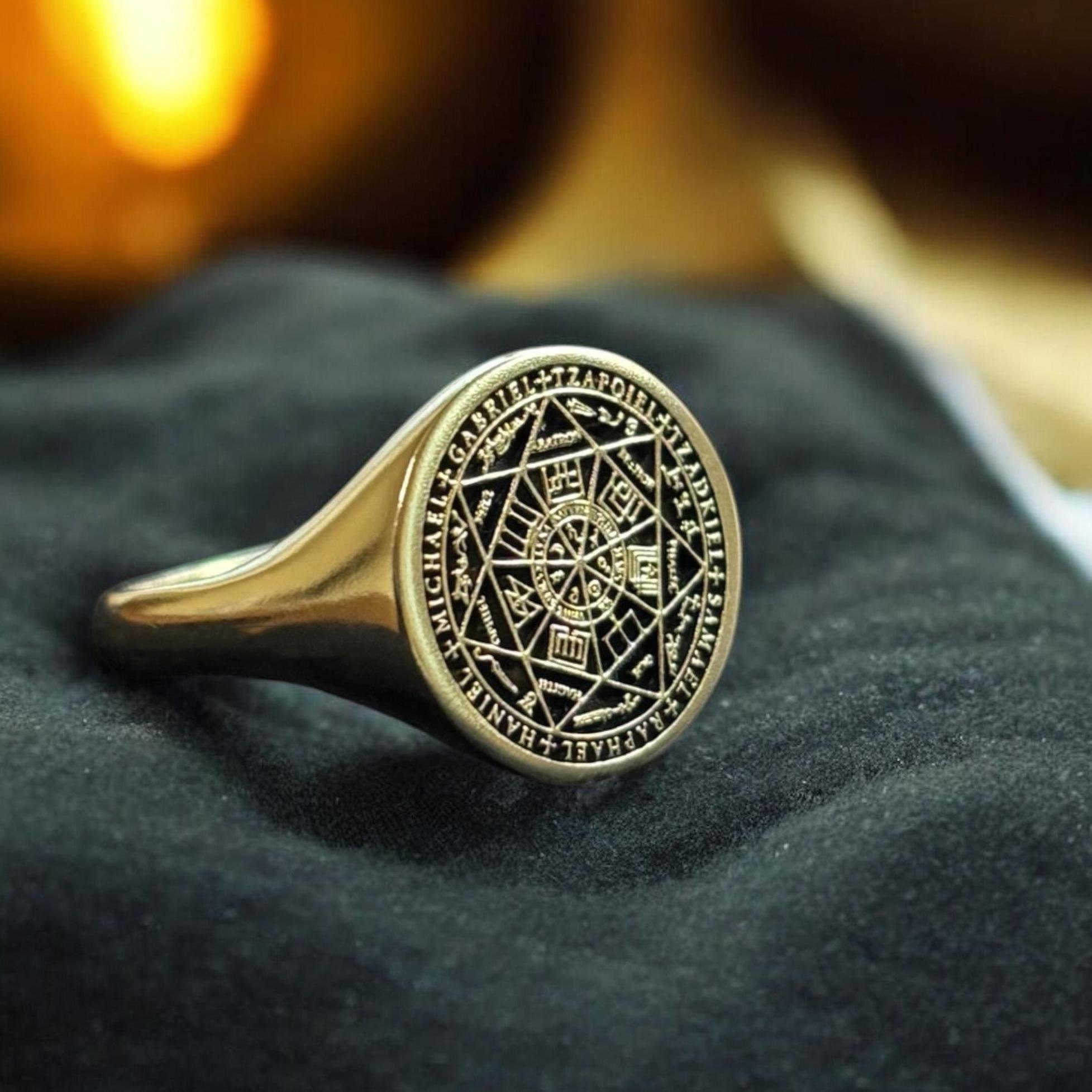 Seven Archangels Ring, Guardian Gabriel Signet Ring, Talisman Pinky ...
