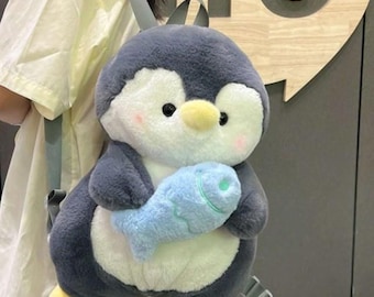 Cartoon Pinguin Plüsch Rucksack, niedliche Schule Umhängetasche