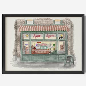 Friends Zeichnung Central Perk Poster handgemaltes 90s Poster der Serie Friends TV Show New York Zeichnung Wasserfarben Friends Merch