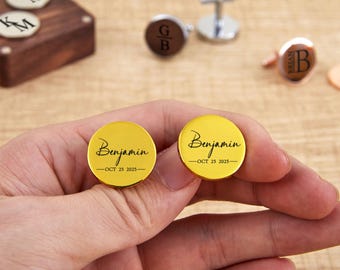 Benutzerdefinierte Trauzeugen Manschettenknöpfe mit Box, personalisierte erste Manschettenknöpfe für Trauzeuge Geschenke, Hochzeitsgeschenk, Trauzeugen Vorschlag Geschenke für ihn