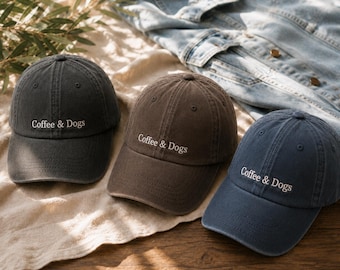 Custom Hat with Embroidery, Personalized Dad Hat, Vintage Washed Baseball Cap, Custom Text Hat, Embroidered Baseball Hat Gift