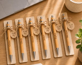 Engraved Wooden Pen Bookmark Set | Personalized Thank You Gift for Teacher, Graduation & Book Lover