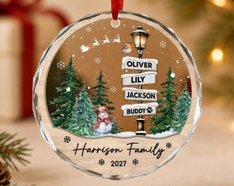 Personalized Family Christmas Ornament, Custom Family Names Ornament, Christmas Tree Decoration, Family Gift 2027