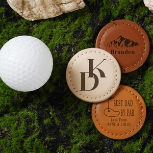 Handmade Leatherette Golf Ball Marker for Wedding Gift,Personalized Golf Ball Marker Gift For Bestman,Golf Ball Marker Set Gift for Him