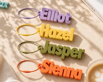 Personalized 3D Name Tag, Custom Backpack Tag, Water Bottle Name Tag, Custom Keychain, Luggage Tag, Back to School Gift