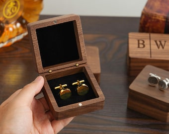 Personalisierte Manschettenknöpfe Box mit Design Geschenk für ihn, Manschettenknöpfe mit Gravur für Trauzeuge, Hochzeitsgeschenk für Groomsman Geschenk, Jubiläumsgeschenk