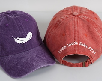 Gorra de papá personalizada con nombre bordado, gorra de béisbol bordada, gorra personalizada para regalo de fiesta, gorra con logotipo de empresa hecha a mano para regalo de compañero de trabajo