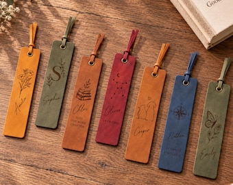 Personalised Name Leather Bookmark,Christmas Bookmark Gift,Reading Accessory