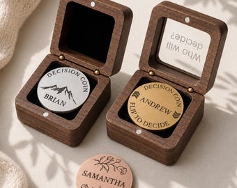 Handmade Silver Decision Making Coin With Personalization, Flip To Decide Coin Couples Coin,Gift for Him,Valentine Gift,Couples Gift For Her