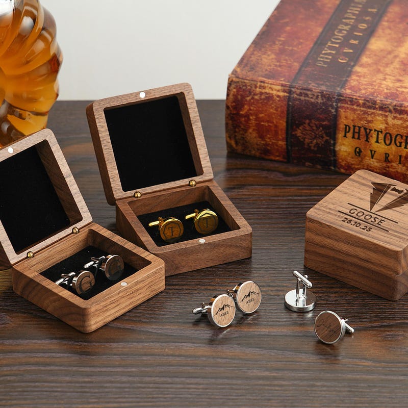 Wooden Cuff Link Boxes - Etsy