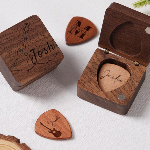 Guitar Pick Rosewood - Etsy UK