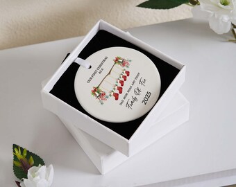 Family Of Three Christmas Ornament,Custom New Family Ornament,Baby's First Christmas Ornament, Personalized Ornament for 2025 Christmas Gift