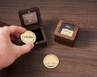 Personalized Decision Flip Coin,Custom Name Decision Coin,Couples Flip Coin,Engraved Brass Coin,Valentine’s Day Gift For Him/Her,Couple Gift