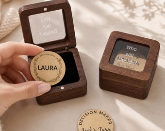 Personalized Decision Coin Gifts for Her,Handmade Decision Maker Gift For Him,Custom Flip To Decide Coin Couples Coin,Ideas Gift For Family