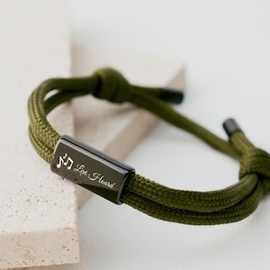 Engraved Bracelet Gift For Him,Personalized Name Bracelet For Wedding Gift, Handmade Braided Rope Bracelet Gift For Couple,Gift for Dad