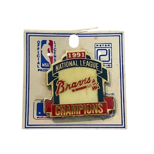 Vintage 1991 Atlanta Braves National League Champions Peter Við Pin