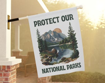 Bandera de jardín para proteger los parques nacionales, bandera de jardín para parques nacionales, regalo para amantes de los parques, regalo para excursionistas, regalo para acampar, protección de tierras públicas