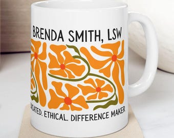 Mug cadeau personnalisé assistante sociale, cadeau pour assistante sociale, cadeau MSW personnalisé, cadeaux école assistante sociale, cadeau justice sociale