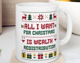 Democratic Socialist Holiday Mug Gift, Gift for Progressive