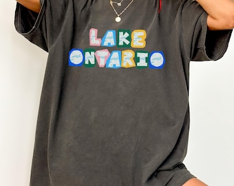 Retro 90-tals Y2K-skjorta för Ontariosjön, retro demokratisk skjorta
