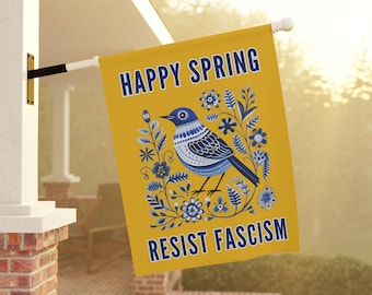 Widerstand gegen Faschismus Yard Flagge, Antifaschismus Flagge, Volkskunstdekor, soziale Gerechtigkeitsdekor