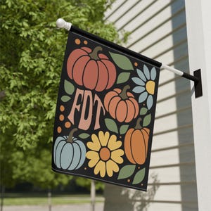 Polite fdt Retro Boho Fall Flag, Polite Anti Maga Garden Flag, Maga-Anti Yard Flag, Polite Anti Trump Flag, Floral Subtle fdt Anti Trump